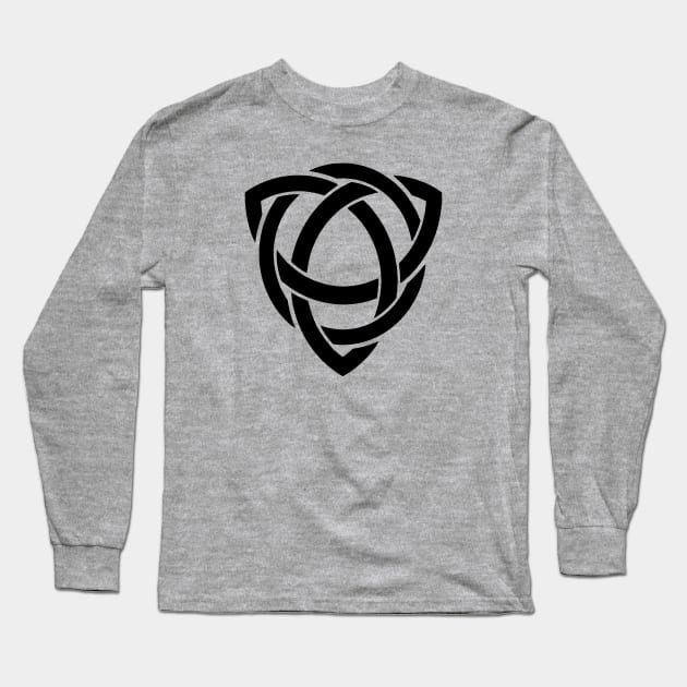 Trinity Celtic Knot In Black Long Sleeve T-Shirt by taiche